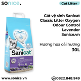  Cát vệ sinh Sanicat Classic Litter Oxygen Odour Control Lavender 30L - Hương Oải hương SONICE. 