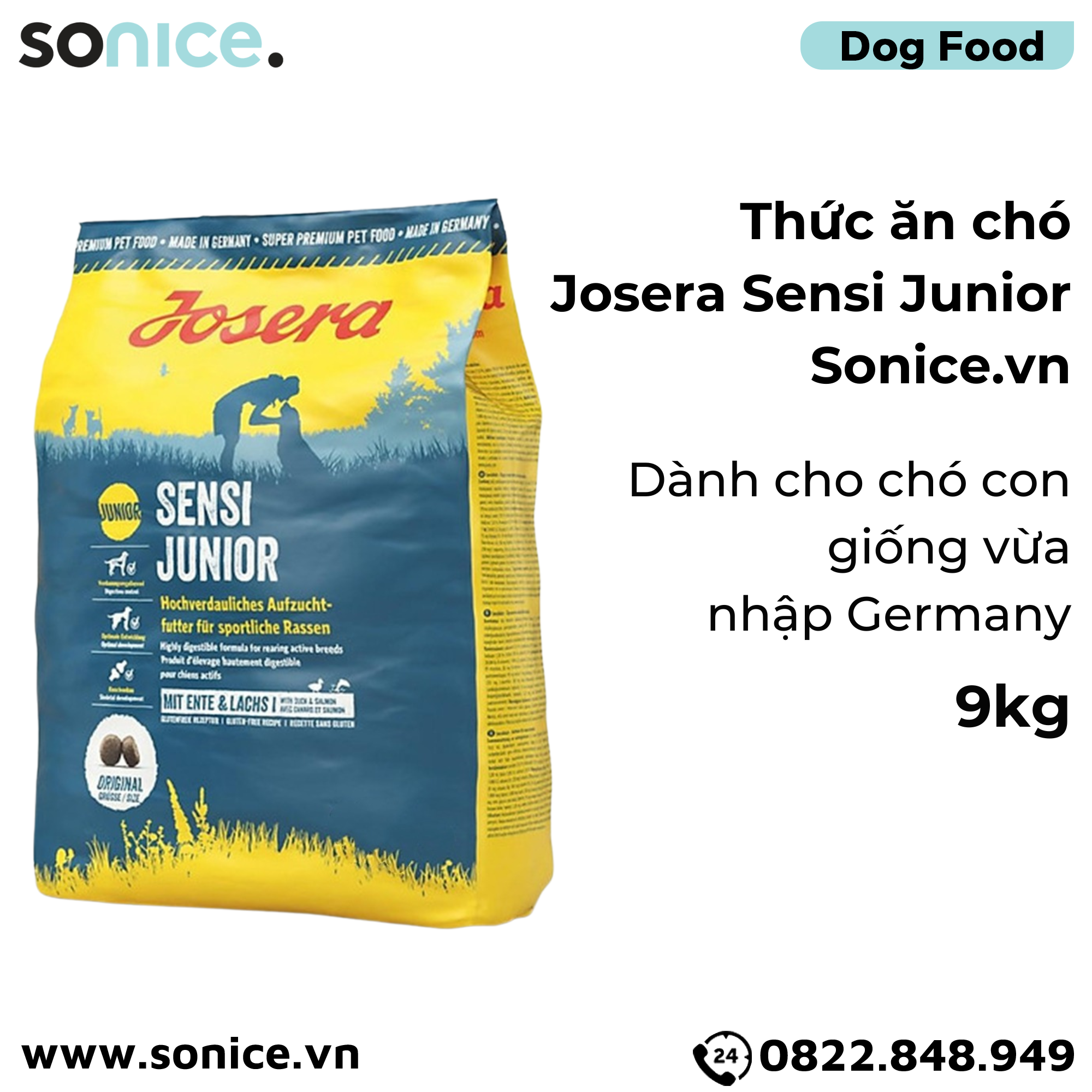  Thức ăn chó Josera Sensi Junior 9kg - chó con giống vừa nhập Germany SONICE. 