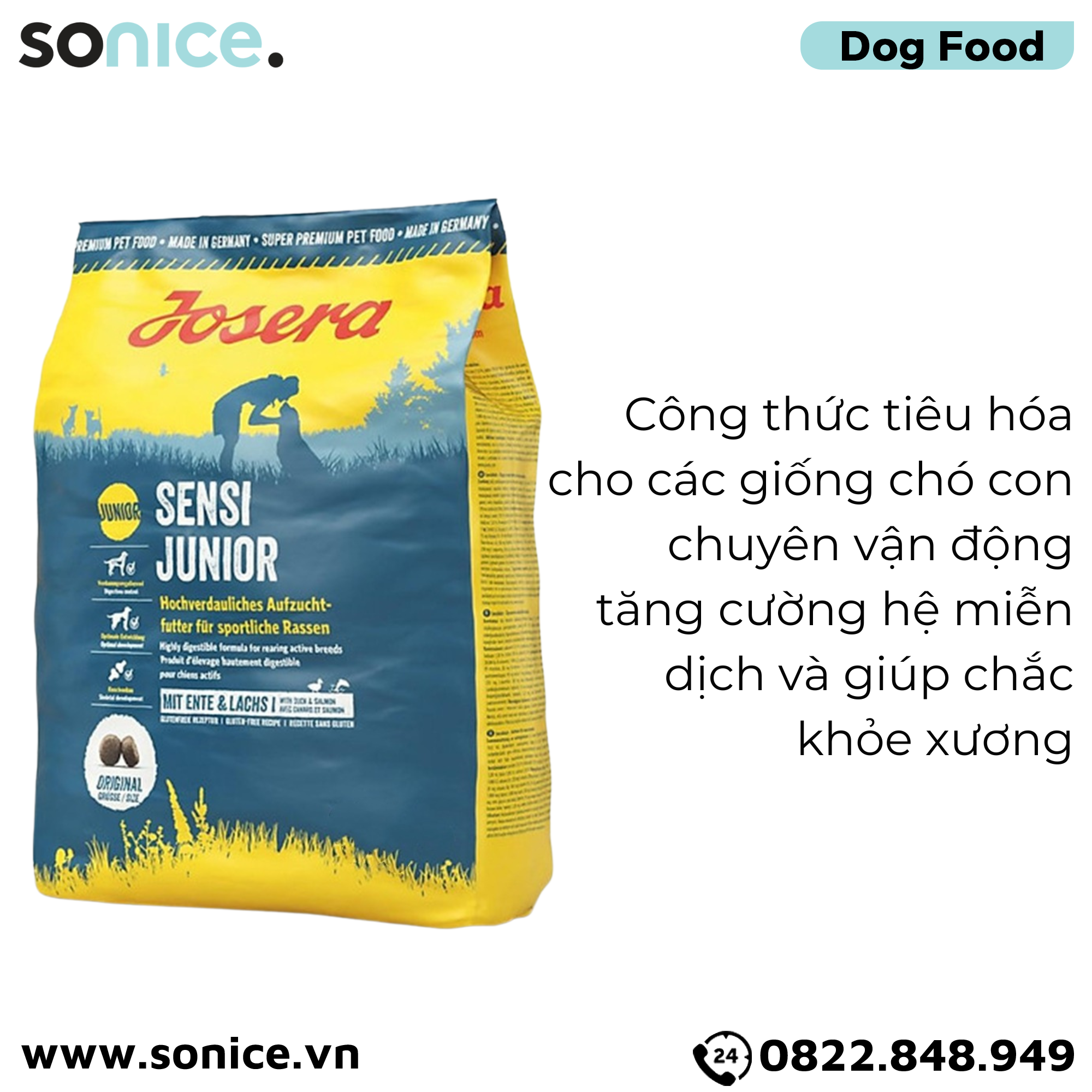  Thức ăn chó Josera Sensi Junior 9kg - chó con giống vừa nhập Germany SONICE. 