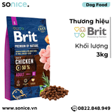  Thức ăn chó Brit Premium by Nature Small Adult Chicken 3kg - Dành cho chó trưởng thành giống nhỏ vị Gà SONICE. 