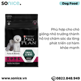  Thức ăn chó Purina PRO PLAN Small Mini Adult Fussy Beauty 2.5kg - chăm sóc da lông chó giống nhỏ SONICE. 