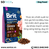  Thức ăn chó Brit Premium by Nature Small Puppy Chicken 3kg - Dành cho chó con giống nhỏ vị Gà SONICE. 