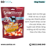 Treats SmartBones Play Time Chews Real Chicken & Vegetables Small size 130g - 10 treats - Có lõi thịt gà bên trong SONICE. 