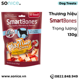  Treats SmartBones Play Time Chews Real Chicken & Vegetables Small size 130g - 10 treats - Có lõi thịt gà bên trong SONICE. 