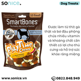  Treats SmartBones Play Time Chews Real Peanut Butter & Chicken Small size 130g - 10 treats - Vị bơ đậu phộng, có lõi thịt gà bên trong SONICE. 