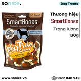  Treats SmartBones Play Time Chews Real Peanut Butter & Chicken Small size 130g - 10 treats - Vị bơ đậu phộng, có lõi thịt gà bên trong SONICE. 