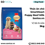  Thức ăn chó SmartHeart Puppy Beef Milk 3kg - Vị Bò & Sữa SONICE. 