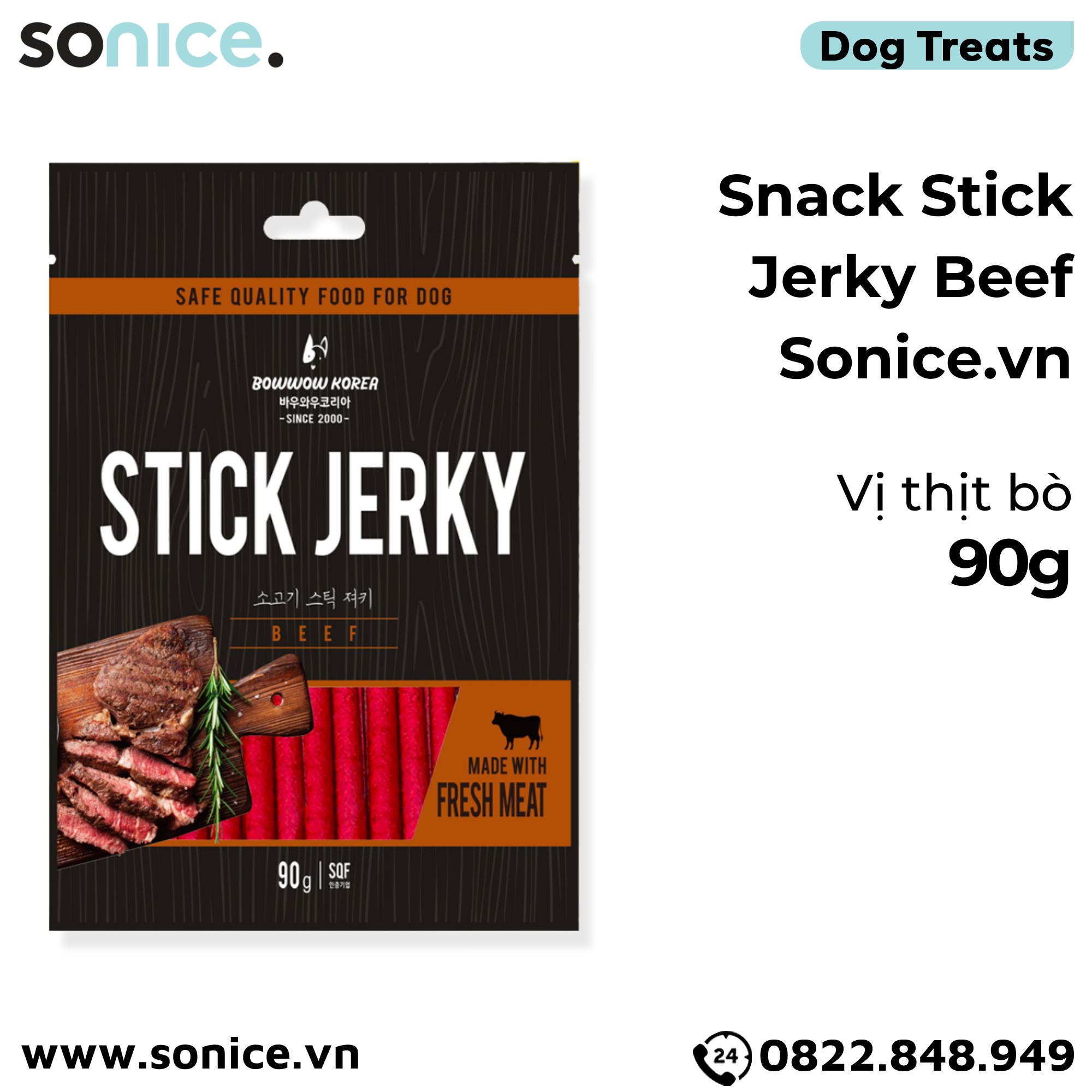  Snack Stick Jerky Beef 90g - thịt Bò SONICE 