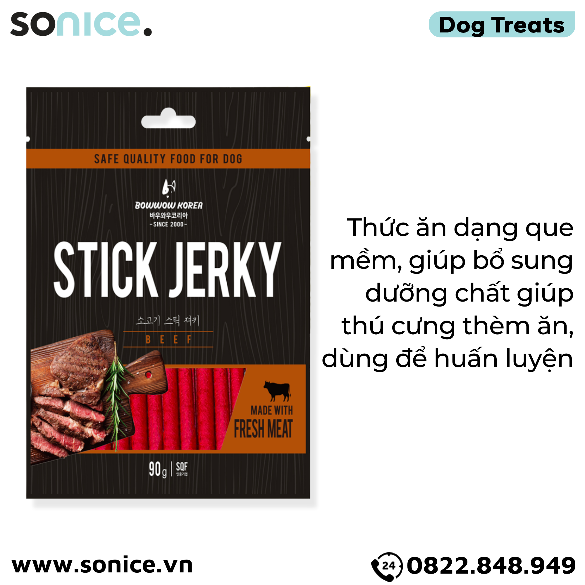  Snack Stick Jerky Beef 90g - thịt Bò SONICE 