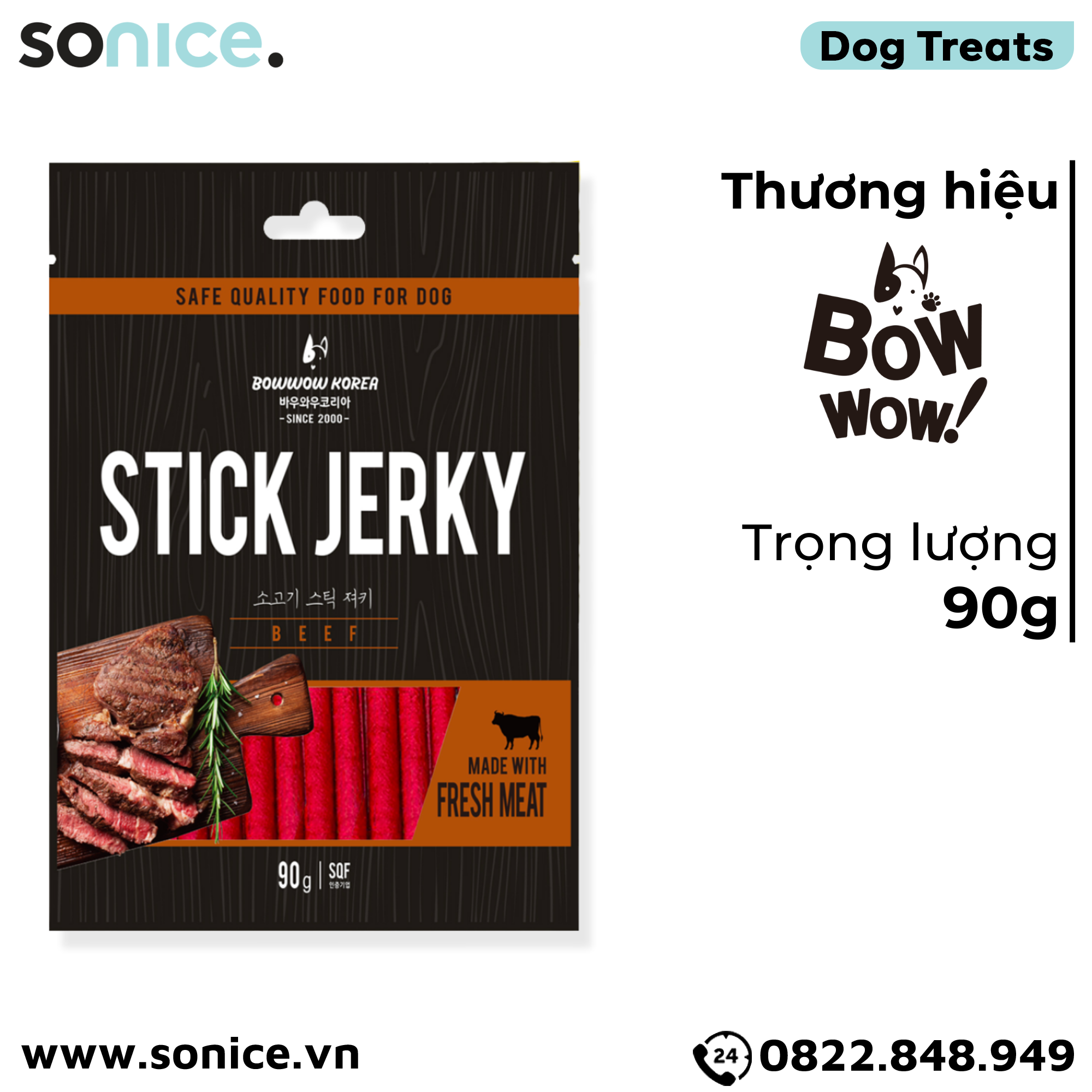 Snack Stick Jerky Beef 90g - thịt Bò SONICE 