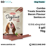  Combo Treats Snackie Bacon Flavour 70g - 5 gói - vị thịt xông khói dog treats SONICE. 