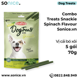  Combo Treats Snackie Spinach Flavour 70g - 5 gói- vị cải bó xôi dog treats SONICE. 