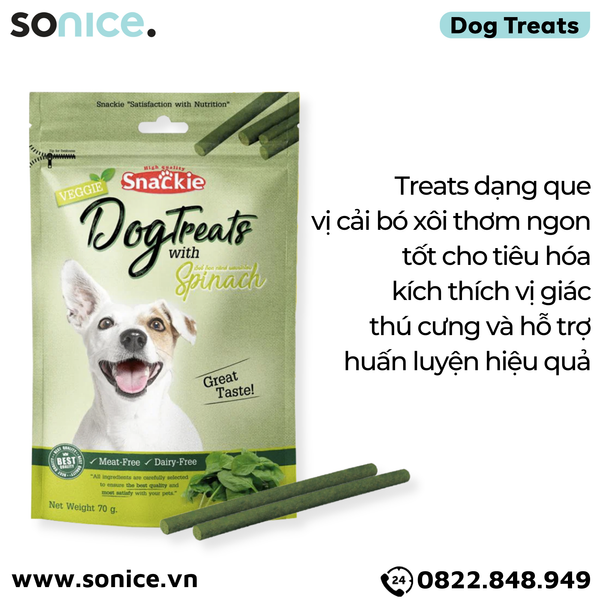  Combo Treats Snackie Spinach Flavour 70g - 5 gói- vị cải bó xôi dog treats SONICE. 