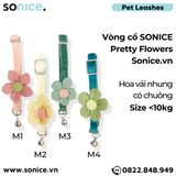  Vòng cổ SONICE Pretty Flowers size <10kg - Hoa vải nhung, có chuông SONICE. 