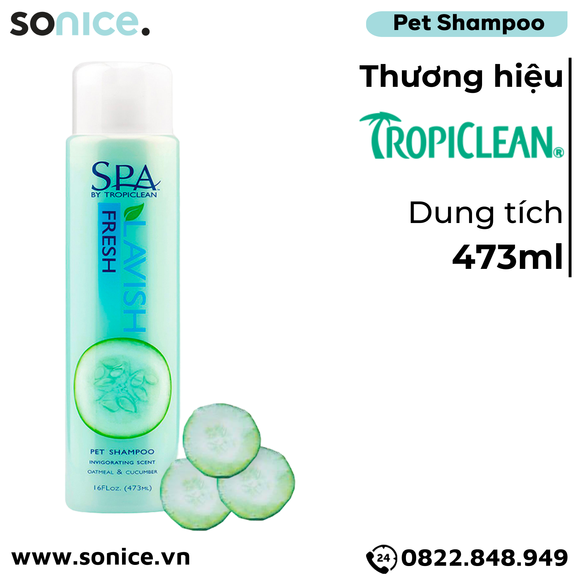  Sữa tắm Spa Fresh Shampoo 473ml - Hương Cucumber SONICE. 