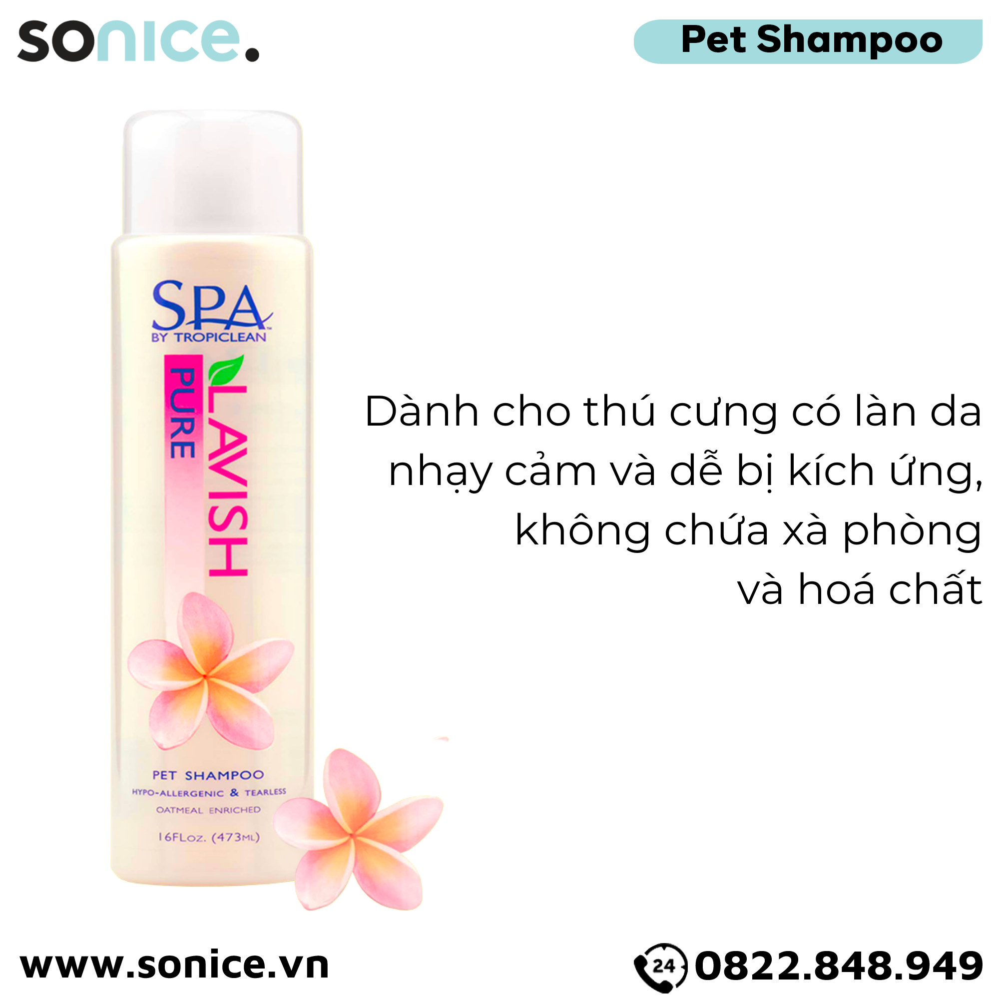  Sữa tắm Spa Pure Shampoo 473ml - Hương hoa sứ SONICE. 