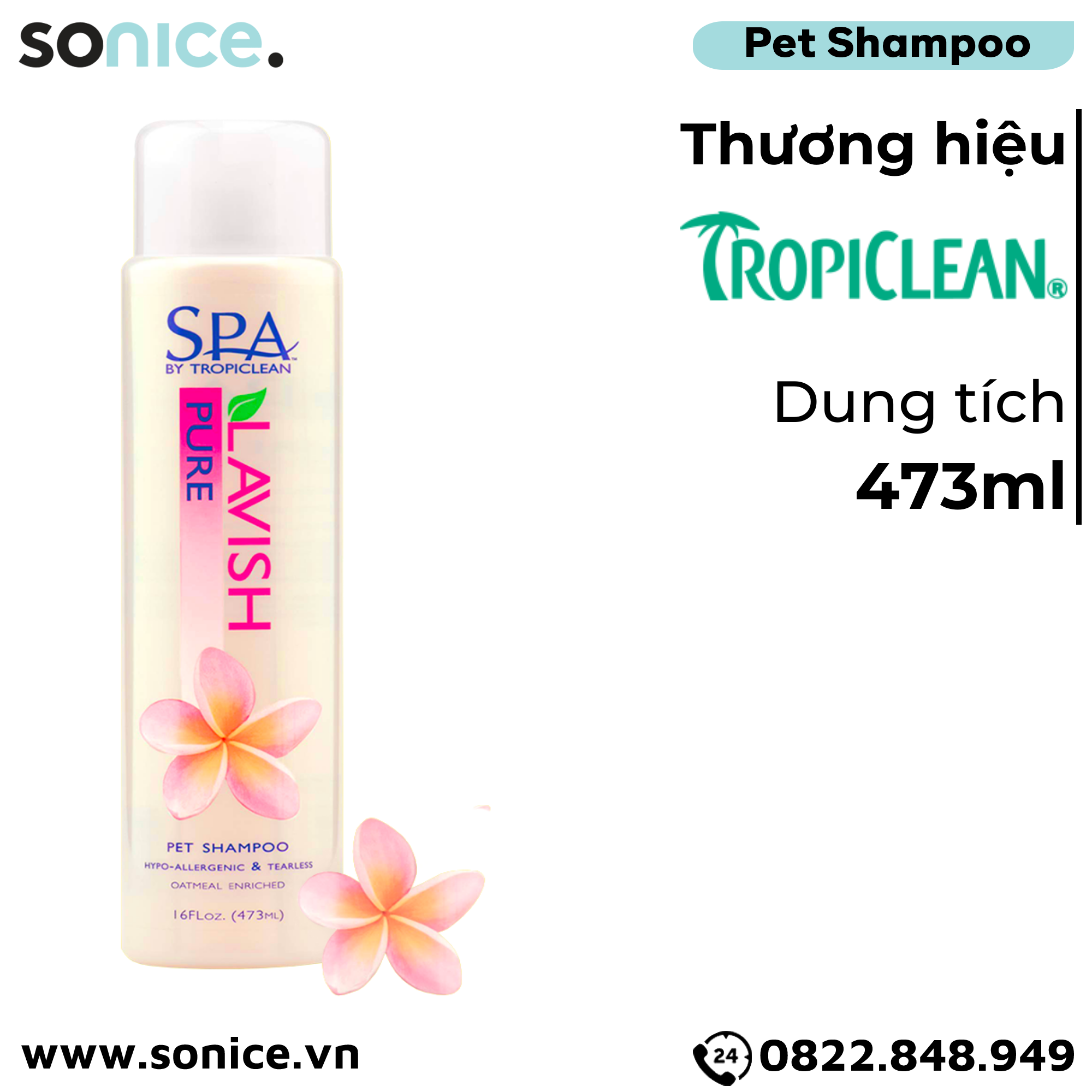  Sữa tắm Spa Pure Shampoo 473ml - Hương hoa sứ SONICE. 