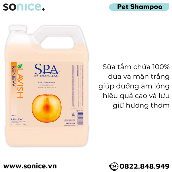  Sữa tắm Spa Renew Shampoo 3.78L - Hương mận trắng SONICE. 