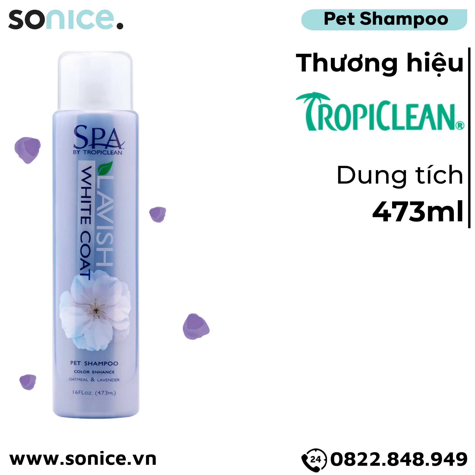  Sữa tắm Spa White Coat Shampoo 473ml - Hương Lavender SONICE. 