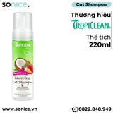  Tắm khô mèo TropiClean Waterless Berry Coco 220ml - Hương dâu Pháp SONICE. 