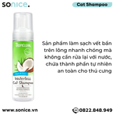  Tắm khô mèo TropiClean Waterless Aqua Coco 220ml - Loại bỏ vảy gàu SONICE. 