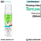  Tắm khô mèo TropiClean Waterless Aqua Coco 220ml - Loại bỏ vảy gàu SONICE. 