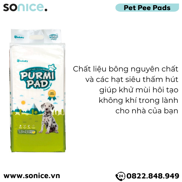  Tấm lót vệ sinh cho Chó PURMI 53cm x 43cm - 50 tấm SONICE. 