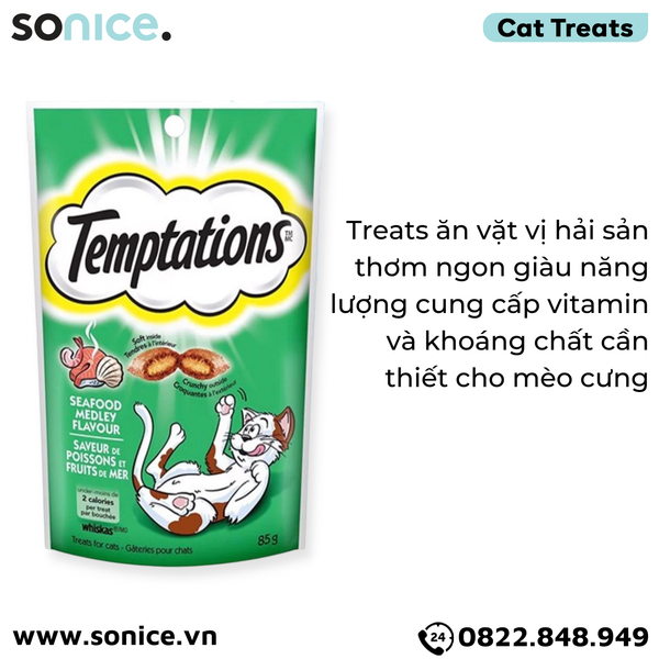  Snack mèo Temptations Seafood Medley 85g - Vị Hải sản SONICE. 