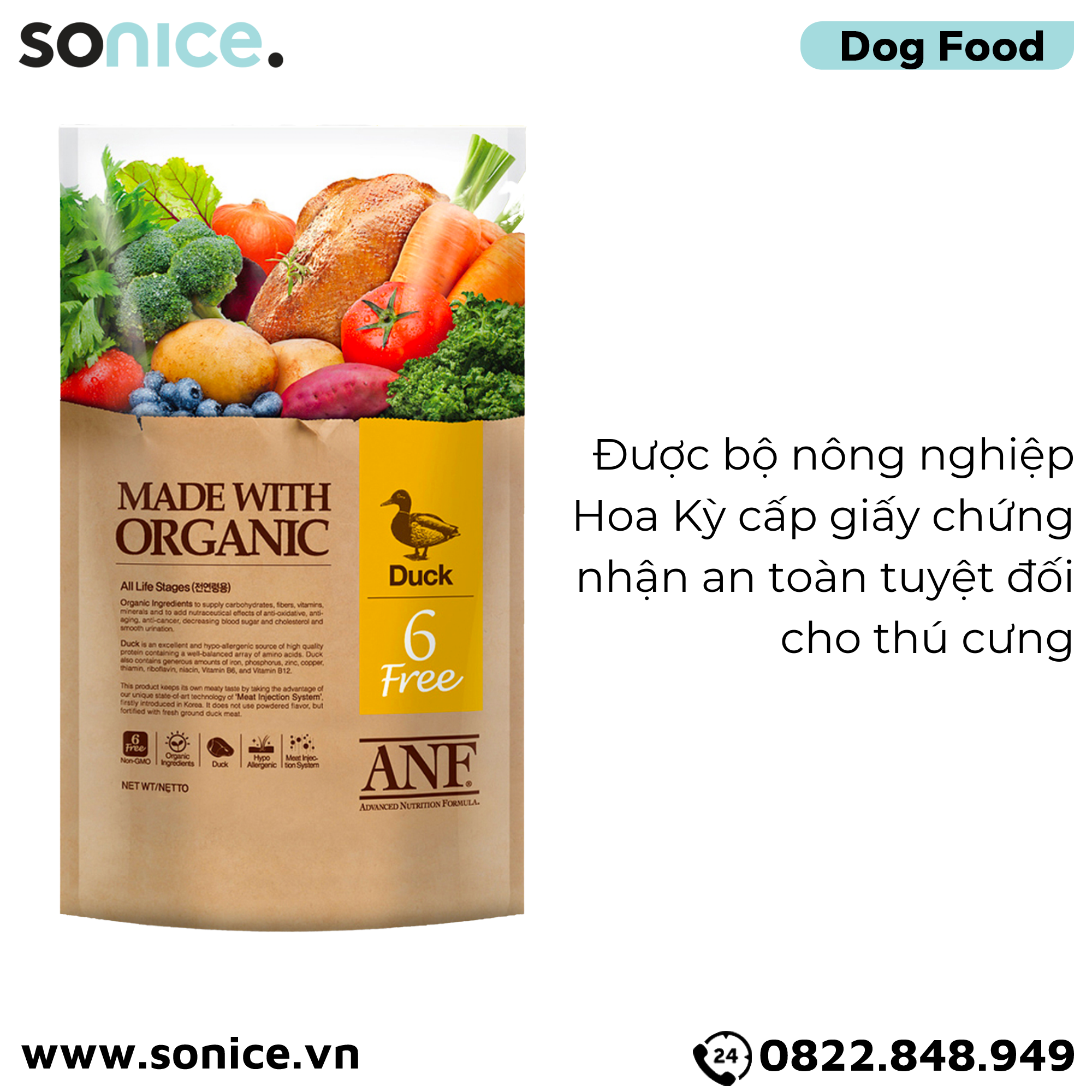  Thức ăn chó ANF vịt 12kg - Duck SONICE. 