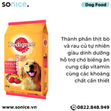  Thức ăn cho chó lớn PEDIGREE 10kg - vị Bò và Rau củ SONICE. 