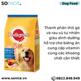  Thức ăn cho chó lớn PEDIGREE 3kg - vị Gà và Rau củ SONICE. 