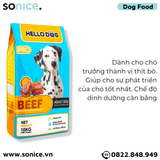  Thức ăn chó HelloDog Adult Beef Flavor 10kg - Vị thịt bò, bổ sung Vitamin E, C & B SONICE. 