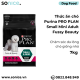  Thức ăn chó Purina PRO PLAN Small Mini Adult Fussy Beauty 7kg - chăm sóc da lông chó giống nhỏ SONICE. 