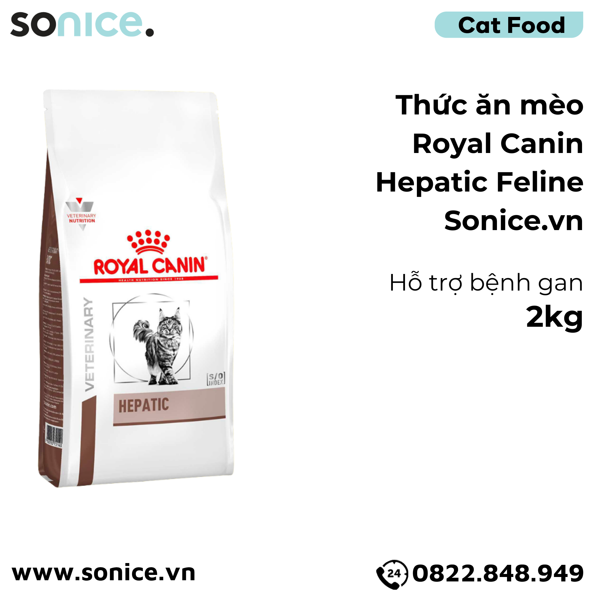  Thức ăn mèo Royal Canin Hepatic Feline 2kg - Hỗ trợ bệnh gan SONICE. 