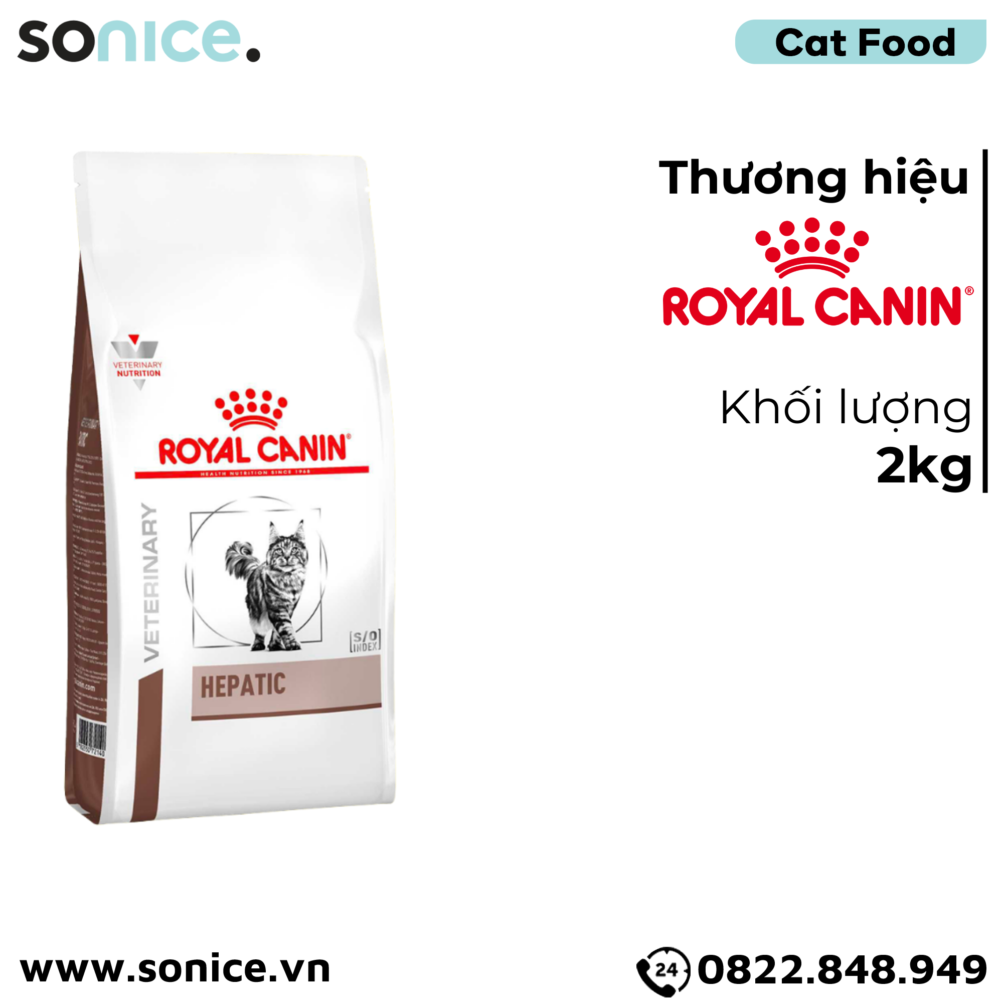  Thức ăn mèo Royal Canin Hepatic Feline 2kg - Hỗ trợ bệnh gan SONICE. 