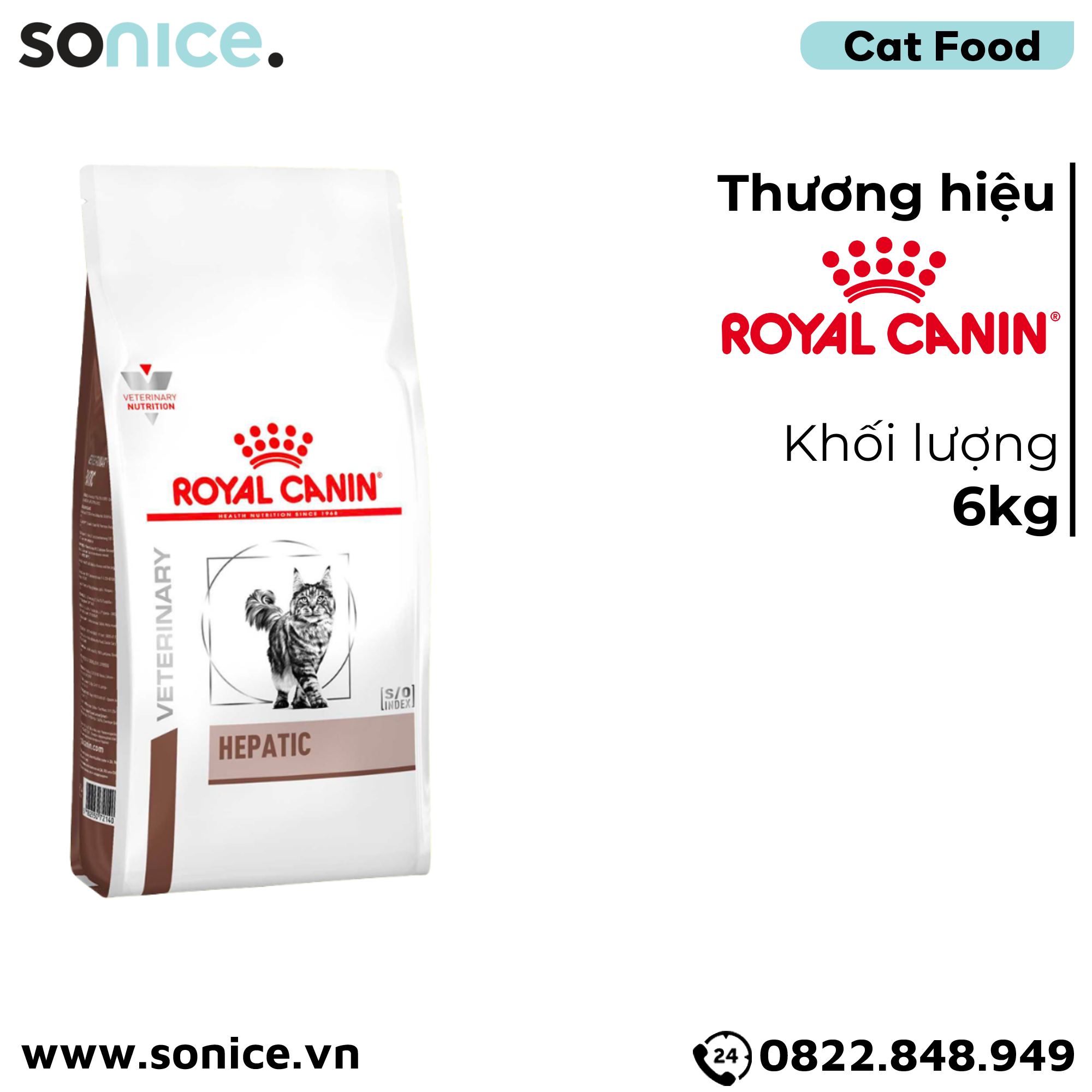  Thức ăn mèo Royal Canin Hepatic Feline 6kg - Hỗ trợ bệnh gan SONICE. 