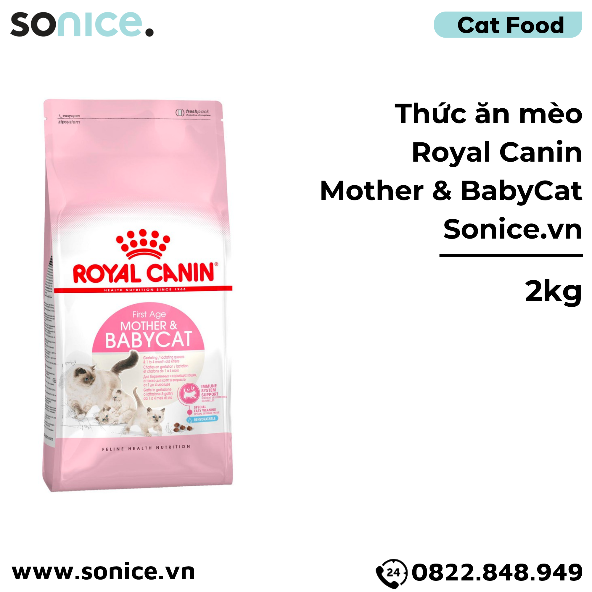  Thức ăn mèo Royal Canin MOTHER & BabyCat 2kg SONICE. 