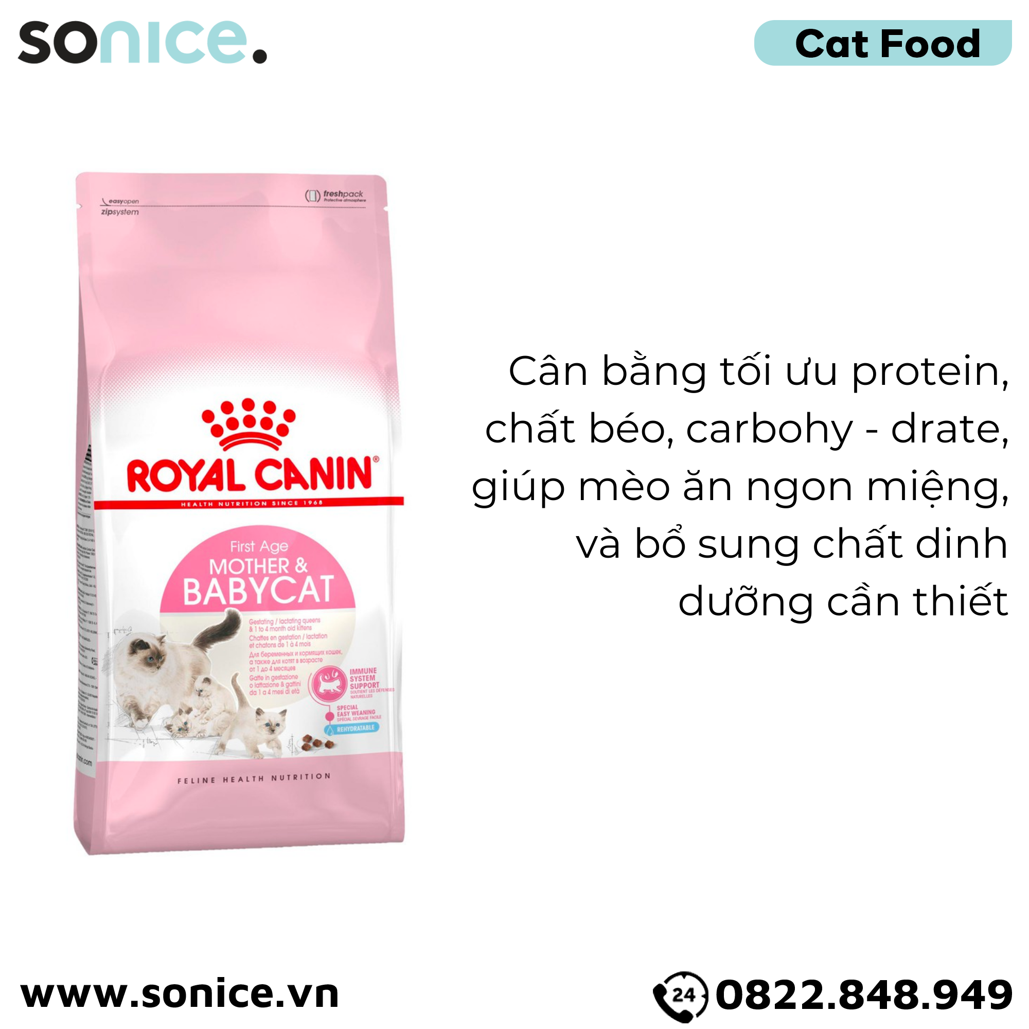  Thức ăn mèo Royal Canin MOTHER & BabyCat 2kg SONICE. 