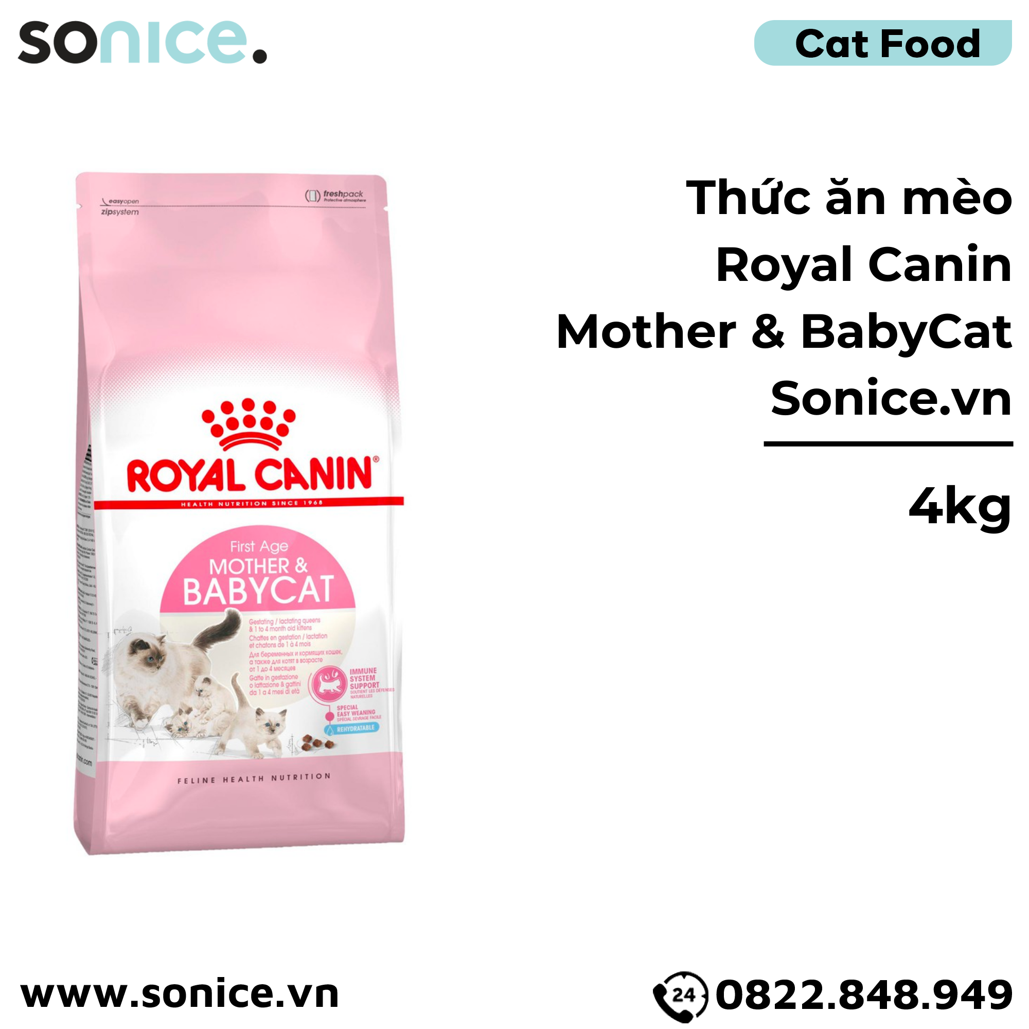  Thức ăn mèo Royal Canin MOTHER & BabyCat 4kg SONICE. 