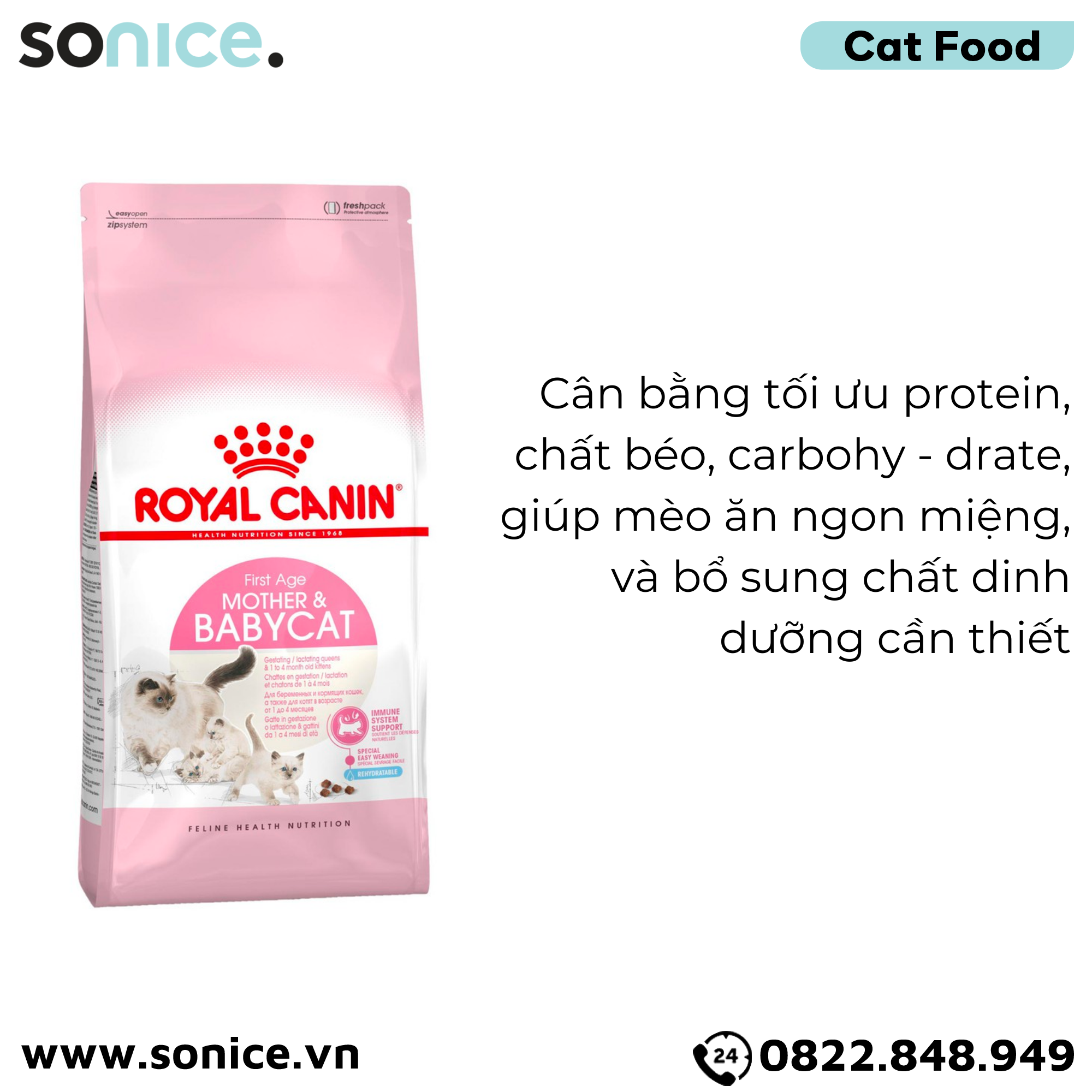  Thức ăn mèo Royal Canin MOTHER & BabyCat 8kg SONICE. 