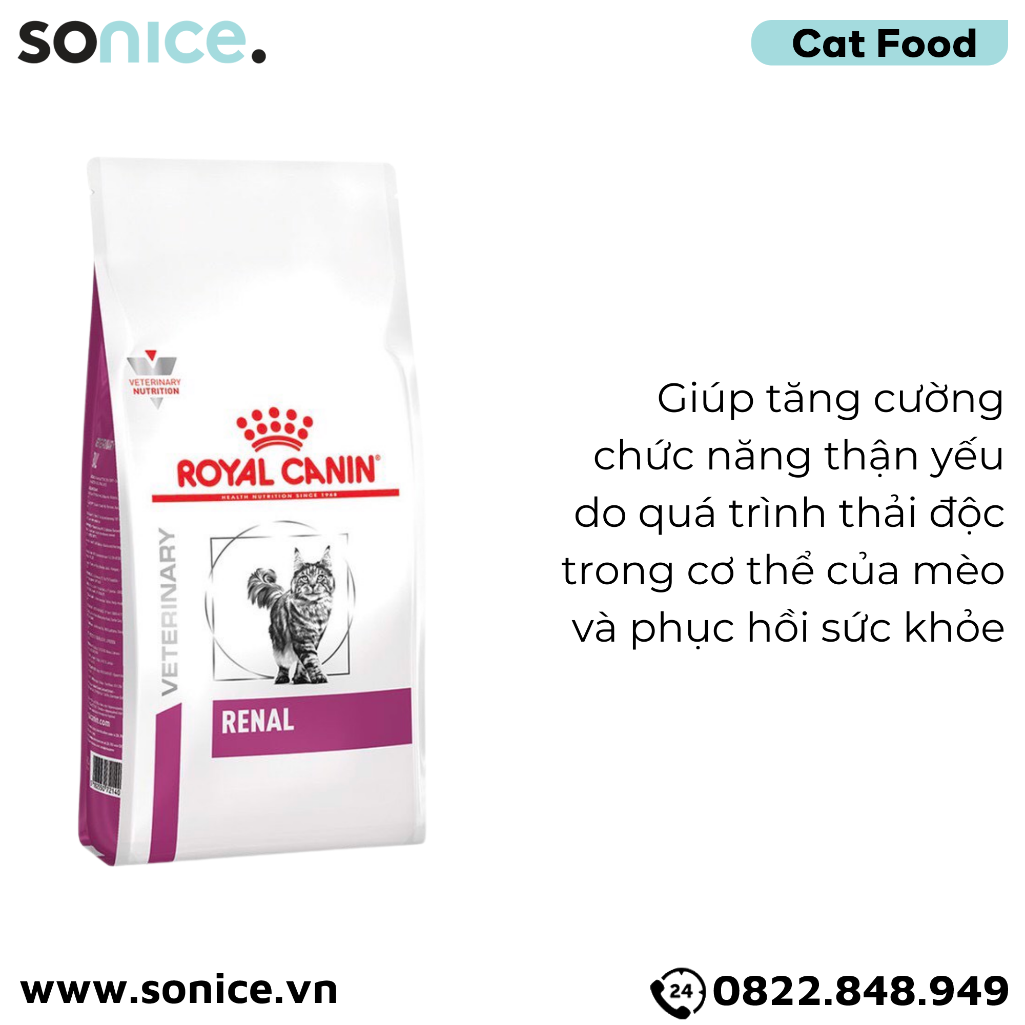  Thức ăn mèo Royal Canin RENAL FELINE 2kg SONICE. 