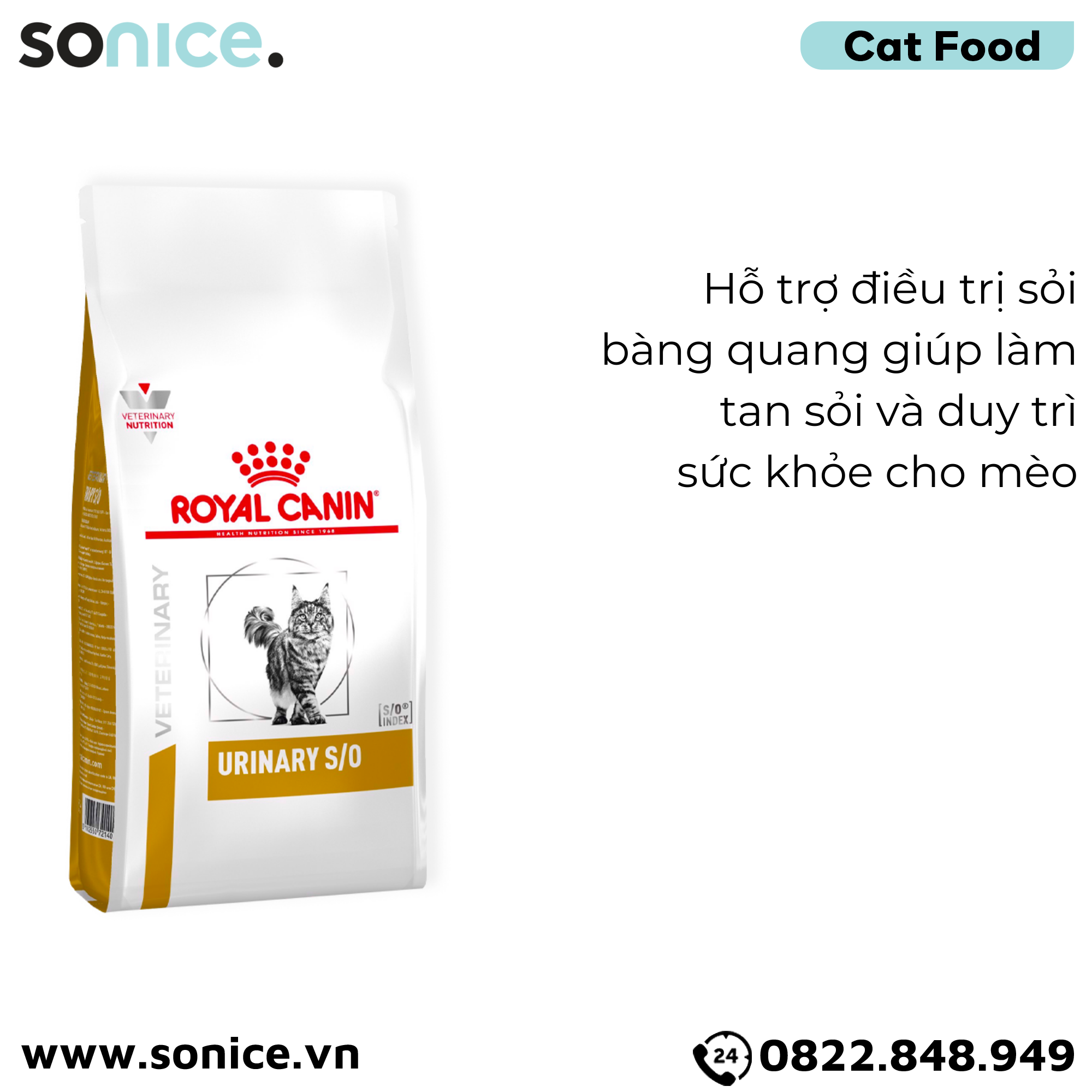  Thức ăn mèo Royal Canin Urinary S/O Feline 400g - Hỗ trợ trị sỏi bàng quang SONICE. 