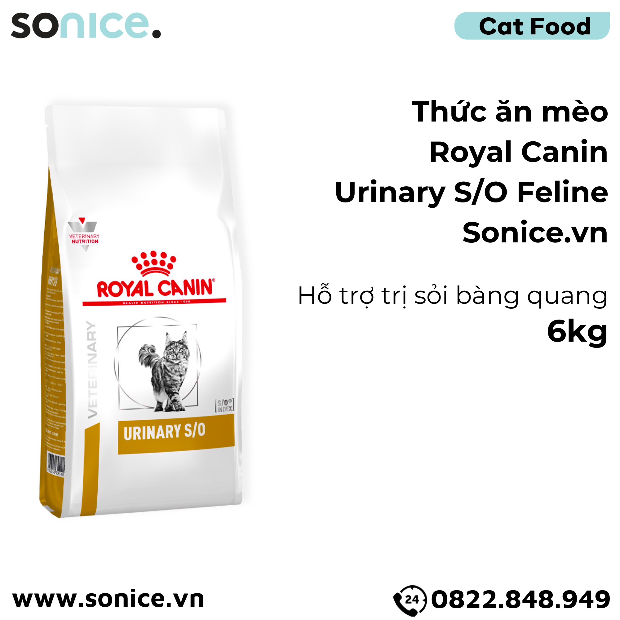  Thức ăn mèo Royal Canin Urinary S/O Feline 6kg - Hỗ trợ trị sỏi bàng quang SONICE. 