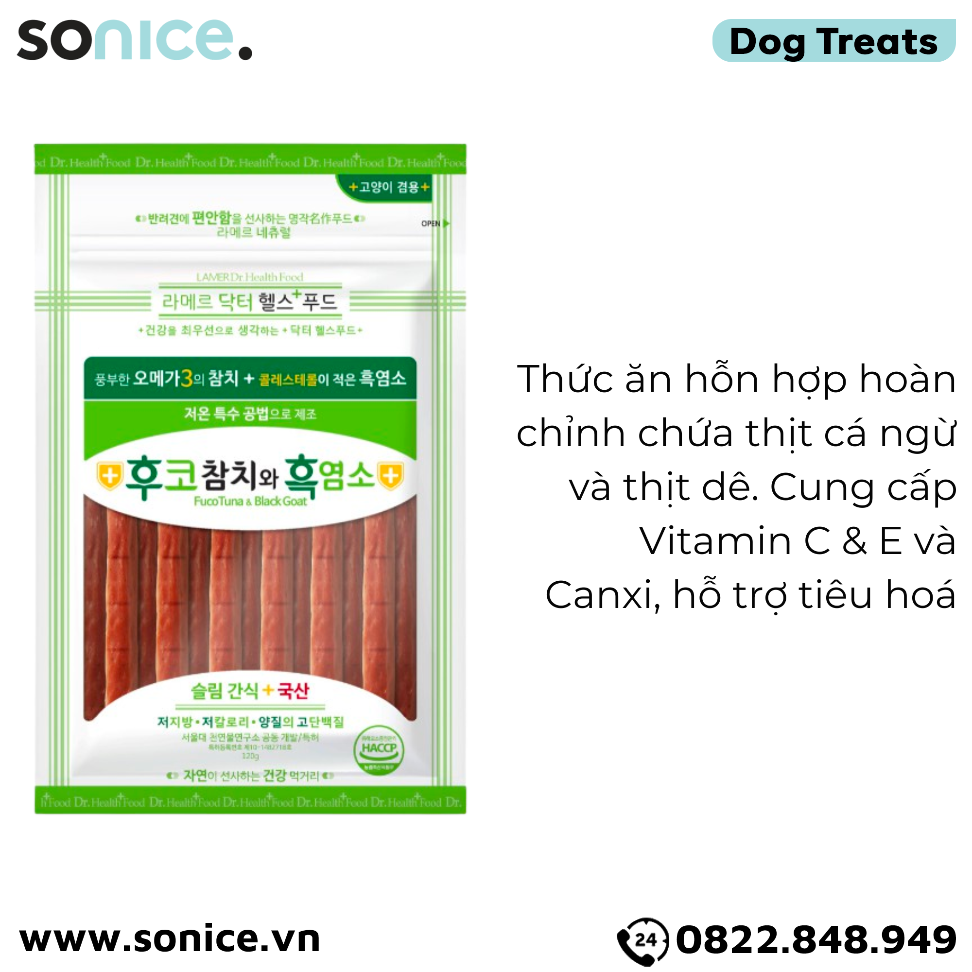  Treat Dr.Healmedix Fuco Tuna & Black Goat 120g - Cá ngừ & thịt dê SONICE. 