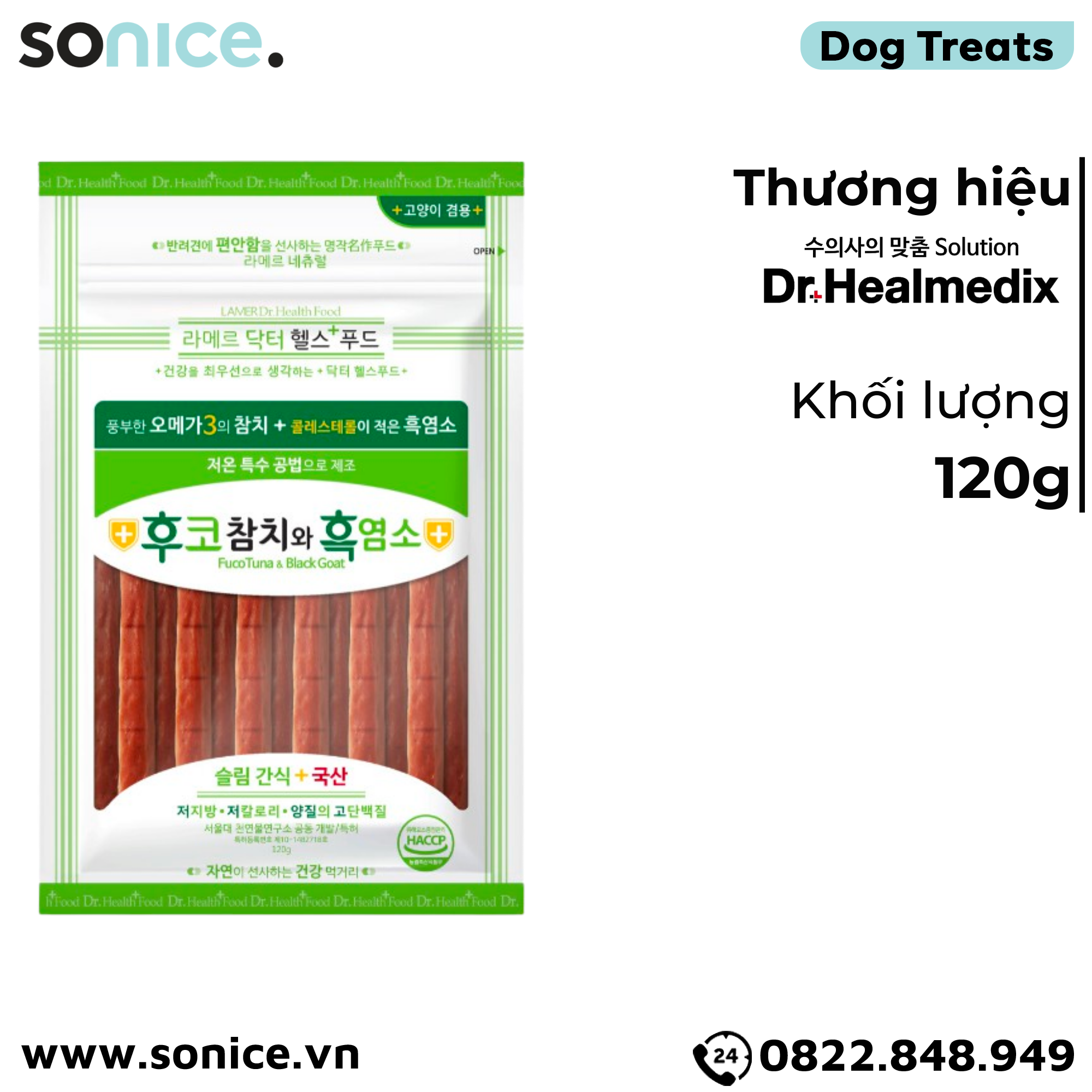  Treat Dr.Healmedix Fuco Tuna & Black Goat 120g - Cá ngừ & thịt dê SONICE. 