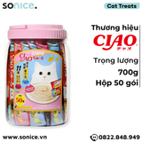  Treats Ciao Churu Tuna with Collagen and Fiber 700g - Hộp 50 gói mix SONICE. 