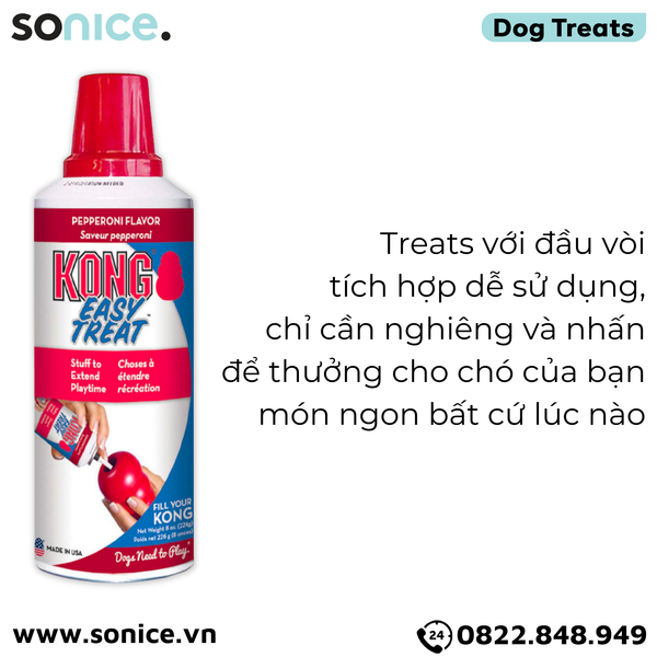 Treats Kong Stuff Easy Pepperoni 226g - dạng gel vị xúc xích hun khói, kết hợp cùng đồ chơi KONG SONICE. 