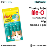  BÁNH THƯỞNG DẠNG KEM ME-O - HƯƠNG VỊ CÁ NGỪ - 60G - 6 gói SONICE. 