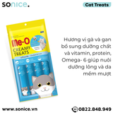  BÁNH THƯỞNG DẠNG KEM ME-O - HƯƠNG VỊ GÀ & GAN - 60G - 6 gói SONICE. 