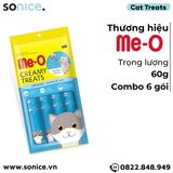  BÁNH THƯỞNG DẠNG KEM ME-O - HƯƠNG VỊ GÀ & GAN - 60G - 6 gói SONICE. 